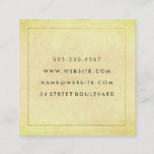 Elegant Faux Golden Border Chic Texture Vierkante Visitekaartje (Achterkant)