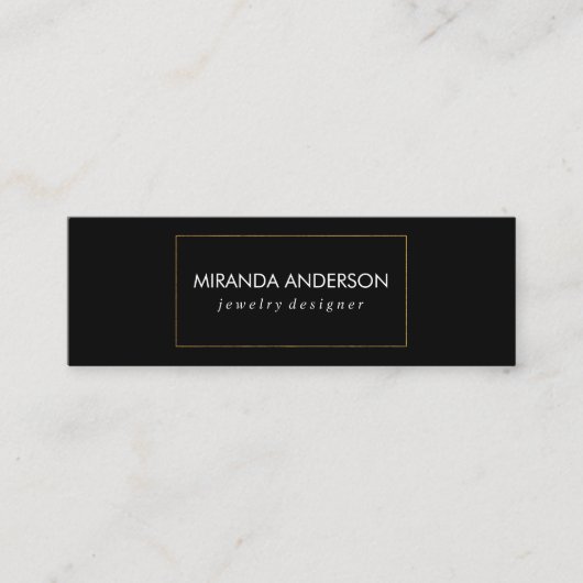 Elegant Faux Golden Border Mini Visitekaartje (Voorkant)