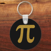 Elegant Faux Golden Glitter Symbool voor nummer Pi Sleutelhanger (Voorkant)