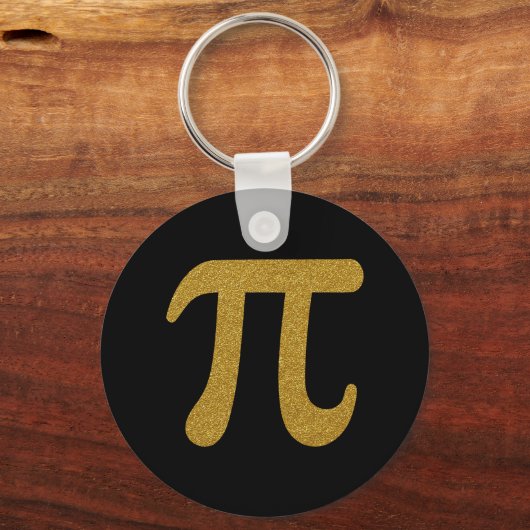 Elegant Faux Golden Glitter Symbool voor nummer Pi Sleutelhanger (Voorkant)