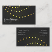 Elegant faux golden light strings stippen visitekaartje (Voorkant / Achterkant)