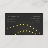 Elegant faux golden light strings stippen visitekaartje (Achterkant)