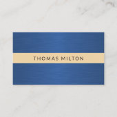 Elegant Faux Goud Blauw Metalen Streep Consultant Visitekaartje (Voorkant)