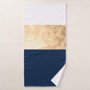 elegant faux goud, blauw van de marine, witte stre bad handdoek