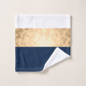 elegant faux goud, blauw van de marine, witte stre bad handdoek (Wasdoekje)