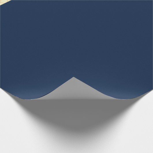 elegant faux goud, blauw van de marine, witte stre cadeaupapier (Hoek)