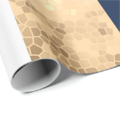 elegant faux goud, blauw van de marine, witte stre cadeaupapier (Rol Hoek)