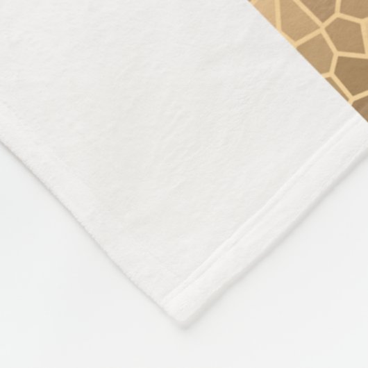 elegant faux goud, blauw van de marine, witte stre fleece deken (Hoek)