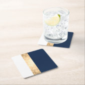 elegant faux goud, blauw van de marine, witte stre kartonnen onderzetters (Insitu)