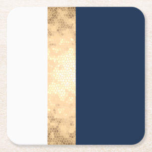 elegant faux goud, blauw van de marine, witte stre kartonnen onderzetters