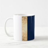 elegant faux goud, blauw van de marine, witte stre koffiemok (Links)