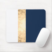 elegant faux goud, blauw van de marine, witte stre muismat (Met muis)