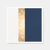elegant faux goud, blauw van de marine, witte stre servet (Voorkant)