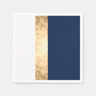 elegant faux goud, blauw van de marine, witte stre servet