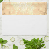 elegant faux goud, blauw van de marine, witte stre theedoek (Gevouwen)