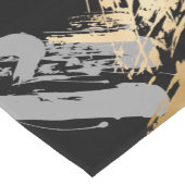 elegant faux goud en grijze borstels korte tafelloper (Hoek)