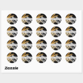 elegant faux goud en grijze borstels ronde sticker (Vel)