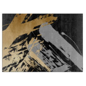 elegant faux goud en grijze borstels snijplank (Voorkant)