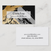 elegant faux goud en grijze borstels visitekaartje (Voorkant / Achterkant)