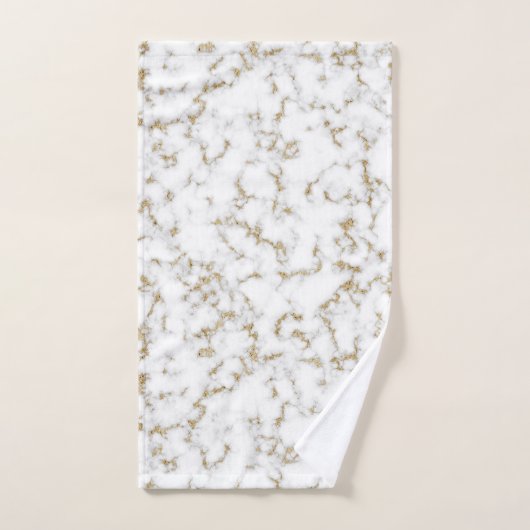Elegant faux goud en grijze marmer bad handdoek (Handdoek)