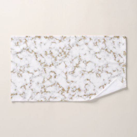 Elegant faux goud en grijze marmer bad handdoek (Handdoek)