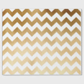 elegant faux goud en wit chevron patroon cadeaupapier (Vlak)