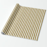 Elegant faux goud glittery gestreept inpakpapier<br><div class="desc">Glanzende gouden textuur strepen. Moderne glitter strepen ontwerp cadeau wrap voor stijlvolle bruiloft, chique verjaardag, fancy kerst, vrijgezellenfeest etc. Trendy Verjaardag en vakantie cadeau wrap print met stijlvolle grote dikke lijnen. Pas de achtergrondkleur naar wens aan. Indien gewenst aanpassen aan horizontale of diagonale lijnen. Sprankelend glamoureus inpakpapier ontwerp. Geweldig plezier...</div>