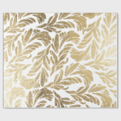 Elegant faux goud modern floral damask patroon cadeaupapier (Vlak)