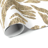 Elegant faux goud modern floral damask patroon cadeaupapier (Rol Hoek)
