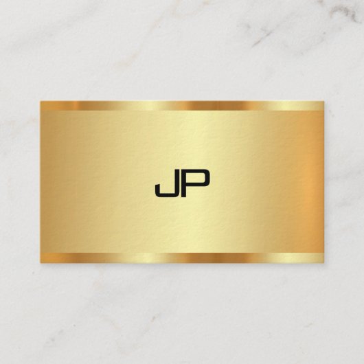 Elegant Faux Goud Monogram Modern Professioneel Visitekaartje (Voorkant)