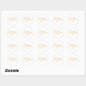 Elegant Faux Goud Script Hart Bruid Bruiloft Wit Ronde Sticker (Vel)
