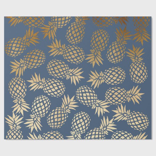 elegant faux goud tropisch anananaseppatroon cadeaupapier (Vlak)