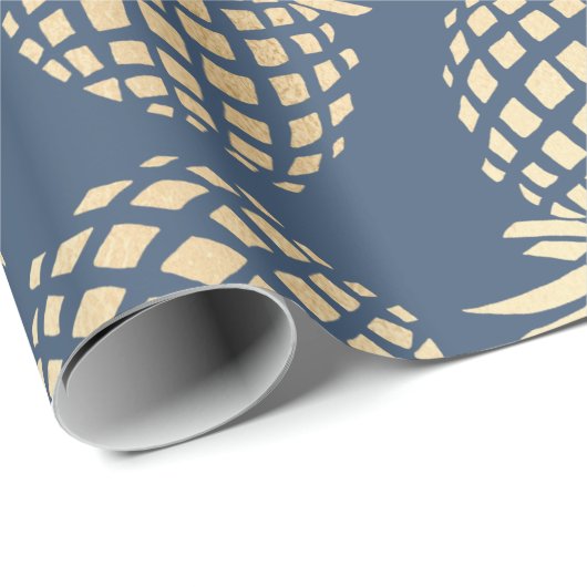 elegant faux goud tropisch anananaseppatroon cadeaupapier (Rol Hoek)