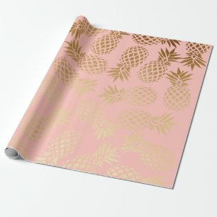 elegant faux goud tropisch anananaseppatroon cadeaupapier