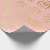 elegant faux goud tropisch anananaseppatroon cadeaupapier (Hoek)