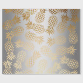 elegant faux goud tropisch anananaseppatroon cadeaupapier (Vlak)