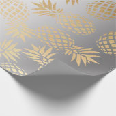 elegant faux goud tropisch anananaseppatroon cadeaupapier (Hoek)