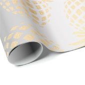 elegant faux goud tropisch anananaseppatroon cadeaupapier (Rol Hoek)