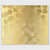 elegant faux goud tropisch anananaseppatroon cadeaupapier (Vlak)