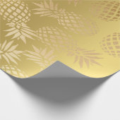 elegant faux goud tropisch anananaseppatroon cadeaupapier (Hoek)