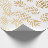 elegant faux goud tropisch anananaseppatroon cadeaupapier (Hoek)