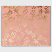 elegant faux goud tropisch anananaseppatroon cadeaupapier (Vlak)
