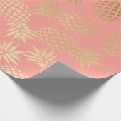 elegant faux goud tropisch anananaseppatroon cadeaupapier (Hoek)