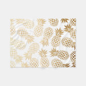 elegant faux goud tropisch anananaseppatroon fleece deken (Voorkant (Horizontaal))