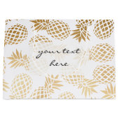 elegant faux goud tropisch anananaseppatroon groot cadeauzakje (Voorkant)