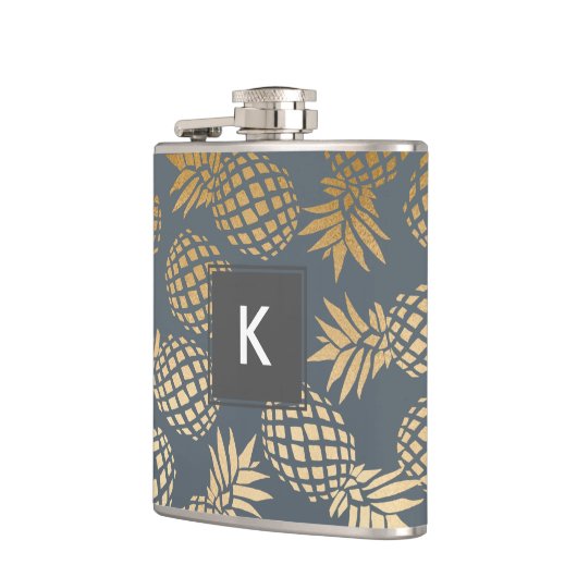 elegant faux goud tropisch anananaseppatroon heupfles (Links)