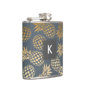 elegant faux goud tropisch anananaseppatroon heupfles (Rechts)