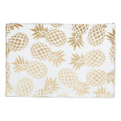 elegant faux goud tropisch anananaseppatroon kussensloop (Achterkant)