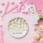 elegant faux goud tropisch anananaseppatroon papieren bordje (Feest)