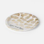 elegant faux goud tropisch anananaseppatroon papieren bordje (Gekanteld)